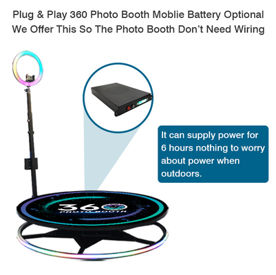 360 Derajat Portable Photo Booth Dengan Kamera LED Ipad Selfie Automatic Spin