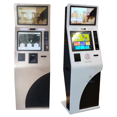 Sistem Kios Self Check In 19 inci yang tahan lembab Dengan Dispenser Kartu Hotel