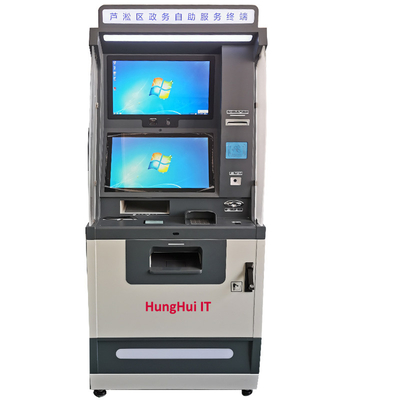 Pembayaran tunai swalayan Mesin ATM Kios / mesin teller otomatis dengan akseptor / dispenser uang tunai untuk masuk / keluar