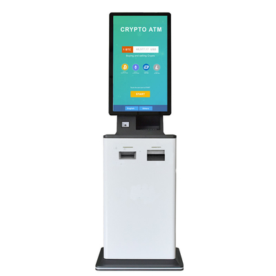 Hunghui 21,5 inci Self Service Bitcoin ATM Bill Payment Kios Floorstanding