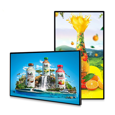55inch Wall Mounted Lcd Advertising Display Monitor Indoor 250cd / M2